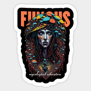 FUNGUS FUNGI MUSHROOMS ADVENTURE Sticker